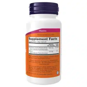 NOW Foods Supplements, Pantothenic Acid (Vitamin B-5) 500 mg, B-Complex Vitamin (100 Capsules)