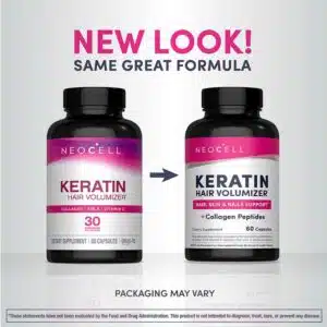 NeoCell, Keratin Hair Volumiser + Collagen Peptides, 60 Capsules