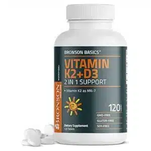 Bronson Basics Vitamin K2 D3 (MK7) Supplement (120 Tablets)
