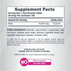 NeoCell Biotin 10000 Mcg Fast Dissolve for Healthy Hair & Skin (180 Tablets) price in Dhaka