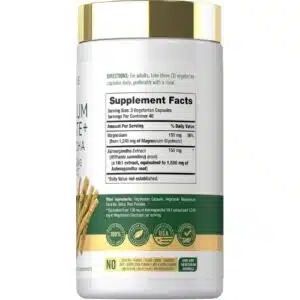 Carlyle Magnesium Glycinate with Ashwagandha 2740mg (120 Vegetarian Capsules)