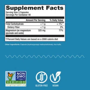 Natural Vitality Calm Mood & Stress Relief Capsules | Magnesium Glycinate | 120 Capsules