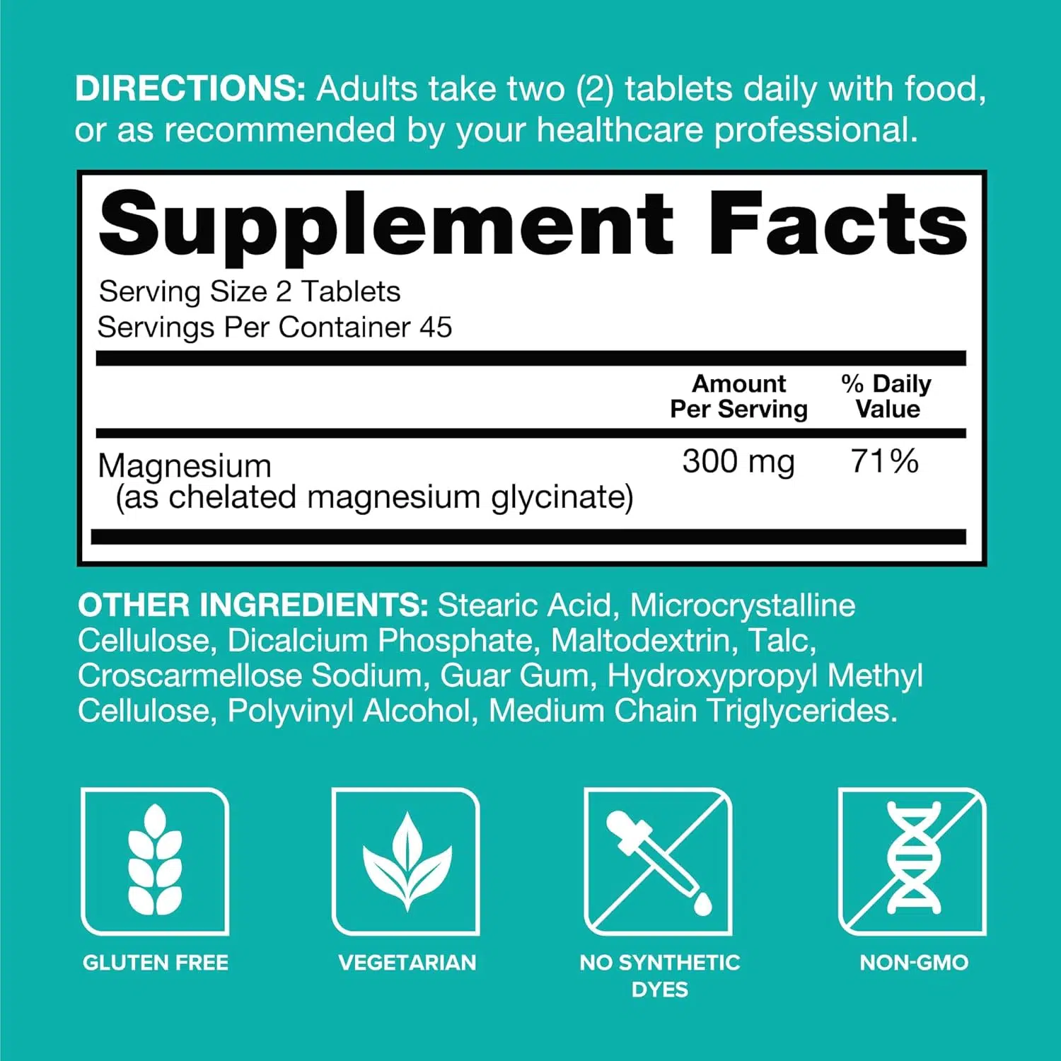 Qunol Magnesium Glycinate 300mg, 100% Glycinate Chelated Magnesium Supplement, (90 Tablets) Price in Bangladesh