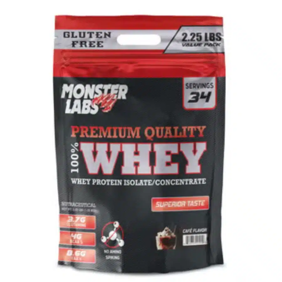 Monster Labs 100% Whey Protein Powder Primary Source Isolate, 23 Grams of Protein for Muscle Support and Recovery - 2.2 Lbs 34 Servings