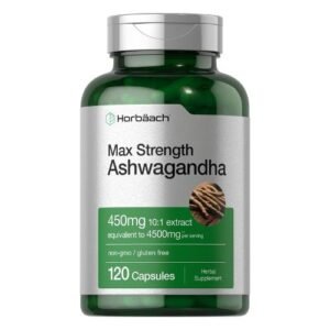 Horbäach Ashwagandha Supplement | Max Strength| Non-GMO, Gluten Free (120 Capsules) price in Bd