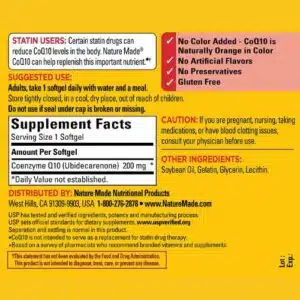Nature Made CoQ10 200mg Softgels, Dietary Supplement for Heart Health Support (140 Capsules)