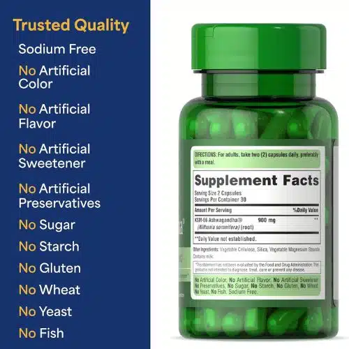 Puritan's Pride Ashwagandha KSM-66 Occasional Stress Support, 450mg (60 Capsules) price in Dhaka